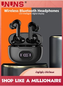 UNUNS Wireless Earbuds Bluetooth 5.3 Headphones,55H Playtime Ear Buds With LED Power Display Charging Case, Earphones In-Ear Earbud With Microphone For iPhone Android Cell Phone Laptop Sport,Black  - Image 2