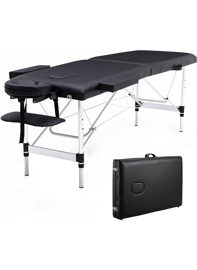 GoldenLike Massage Bed Portable Massage Table Spa Bed Aluminium Frame Height Adjustable 2 Fold Facial Salon Tattoo Bed  - Image 1
