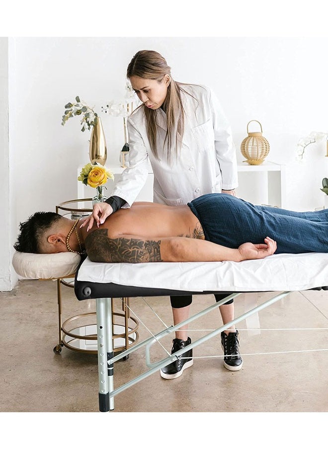 GoldenLike Massage Bed Portable Massage Table Spa Bed Aluminium Frame Height Adjustable 2 Fold Facial Salon Tattoo Bed  - Image 2