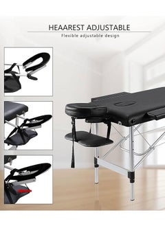 GoldenLike Massage Bed Portable Massage Table Spa Bed Aluminium Frame Height Adjustable 2 Fold Facial Salon Tattoo Bed  - Image 4