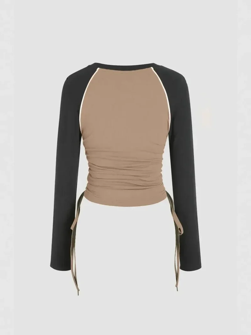 HICCUP Color Blocked Crew Neck Top