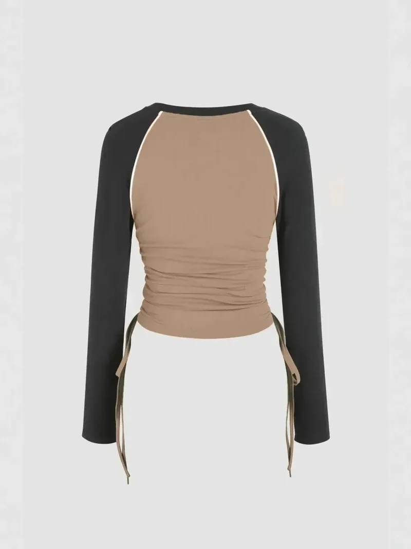 HICCUP Color Blocked Crew Neck Top