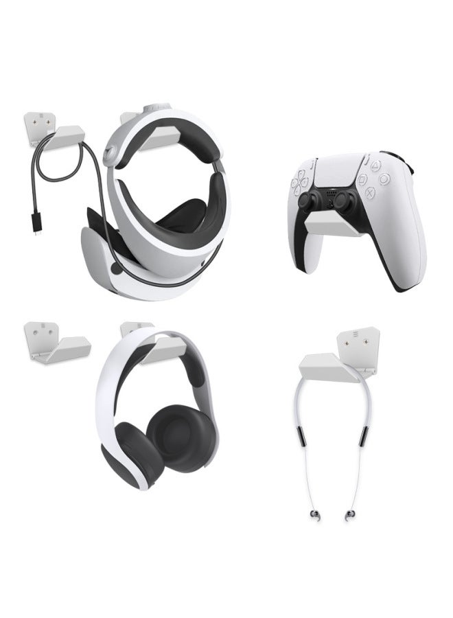 general Universal Ps5/xbox/switch Headset/controller Wall-mounted No-drilling Hook Storage Rack Set Digital Game Console Accessories-Product Color:Black 6 Pack (with Non-slip Sponge) - Image 2