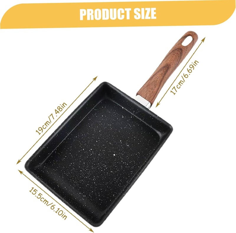 Honbuty® Japanese Omelette pan, Tamagoyaki Nonstick pan, Square Pans, Egg Roll Pan, Rectangle Frying Pan, Small Frying Egg pan, Cooktop Safe, Easy to Clean, 6.3 x 7.8 inch (Aluminium) - Image 3