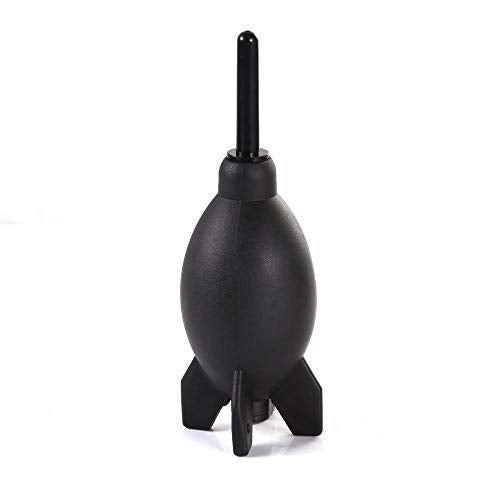 FocusFoto PRO 6.6 Inch Rubber Rocket Air Blower Duster Cleaner Dust Cleaning for DSLR Camera CCD Lens Keyboard Black - Image 1