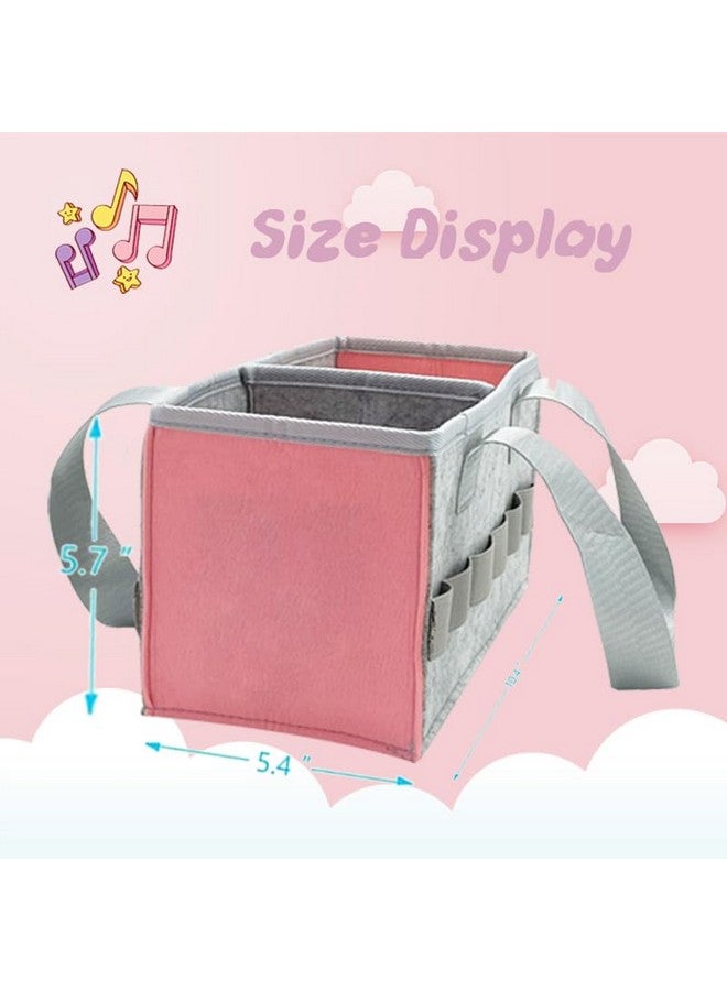 Hounyoln Portable Hand Bag for Toniebox Starter Set, Compatible with Toniebox Audio Player Starter Set Tonies Figures,Felt Cloth Storage Bag for Tonies Starter&Accessories Picnic Party Travel Bag(Pink)  - Image 5
