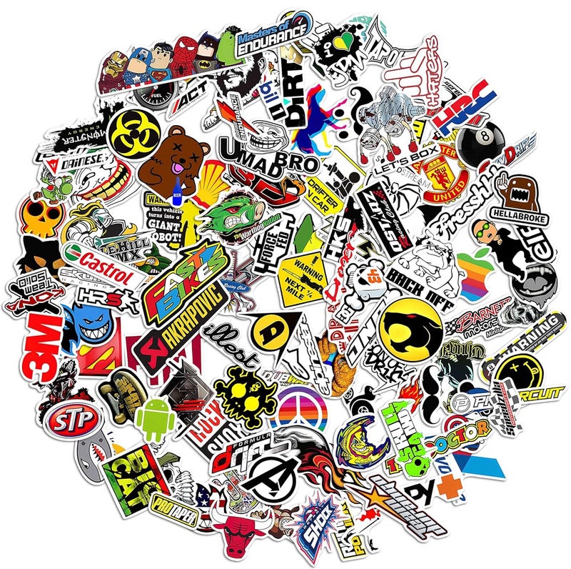 WallDesign 121 Hi-Quality Unlaminated Stickers of Bike Racing Graphics Design for Biker, Helmet, Car, Personalisation, Accessories - Image 1