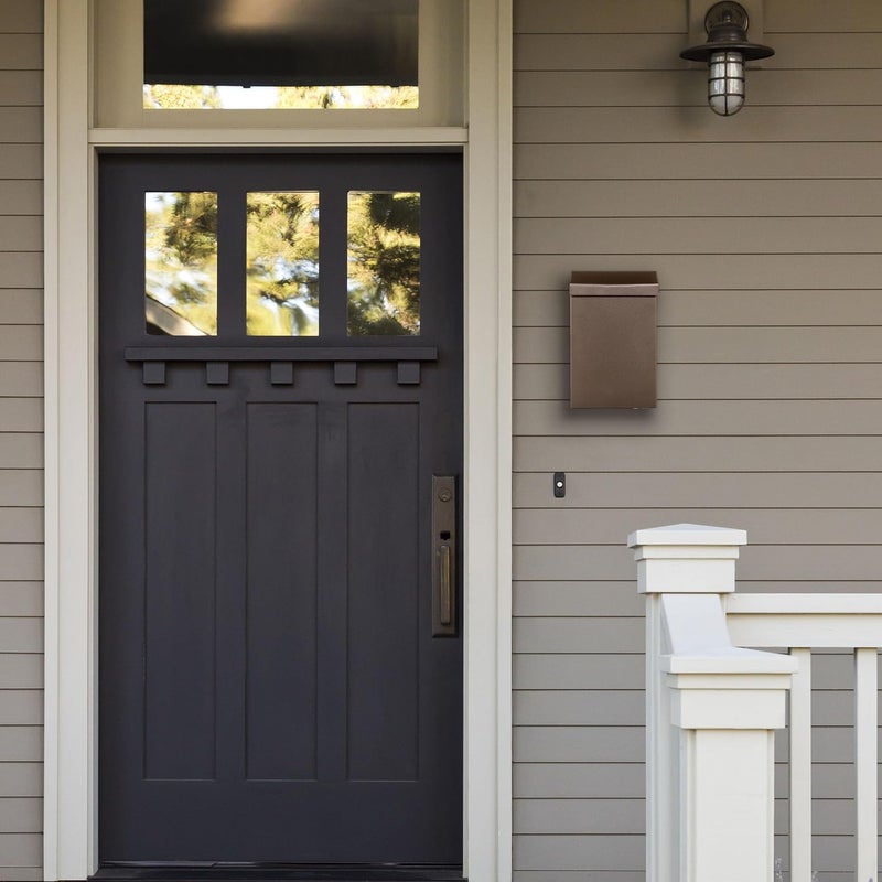 ARCHITECTURAL MAILBOXES Modern Heritage™ Vertical Wall-Mounted Mailbox for Outside, Rust-Resistant Galvanized Steel Metal Small Mail Box, Bronze Modern Wall Mailbox - Image 2