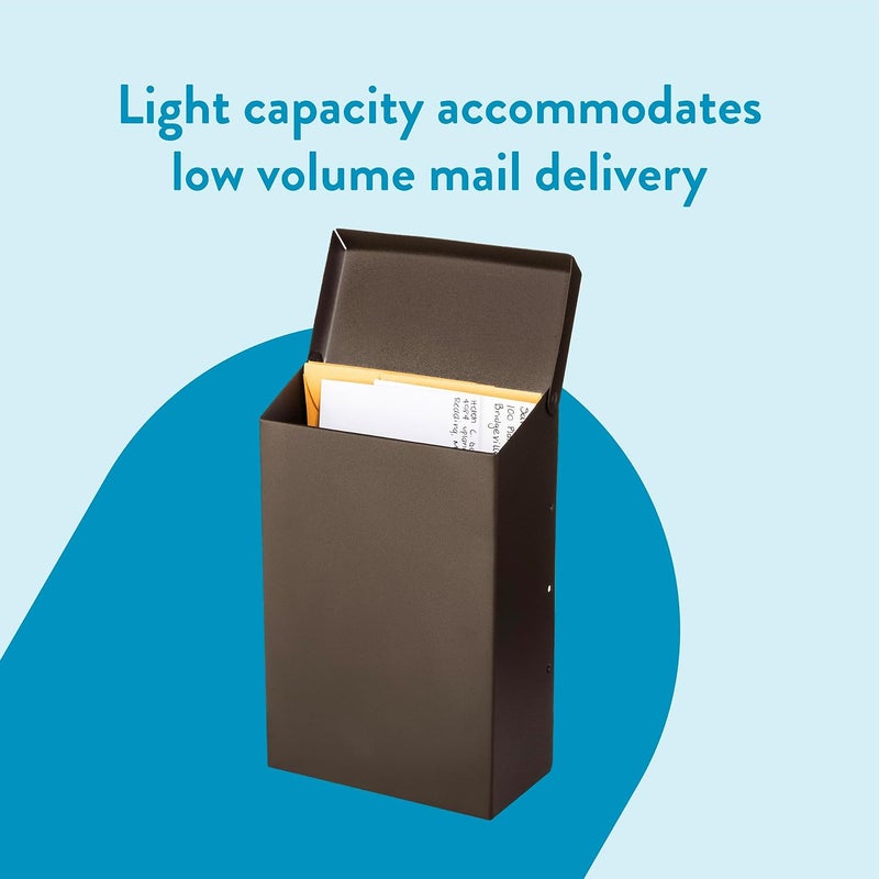 ARCHITECTURAL MAILBOXES Modern Heritage™ Vertical Wall-Mounted Mailbox for Outside, Rust-Resistant Galvanized Steel Metal Small Mail Box, Bronze Modern Wall Mailbox - Image 4