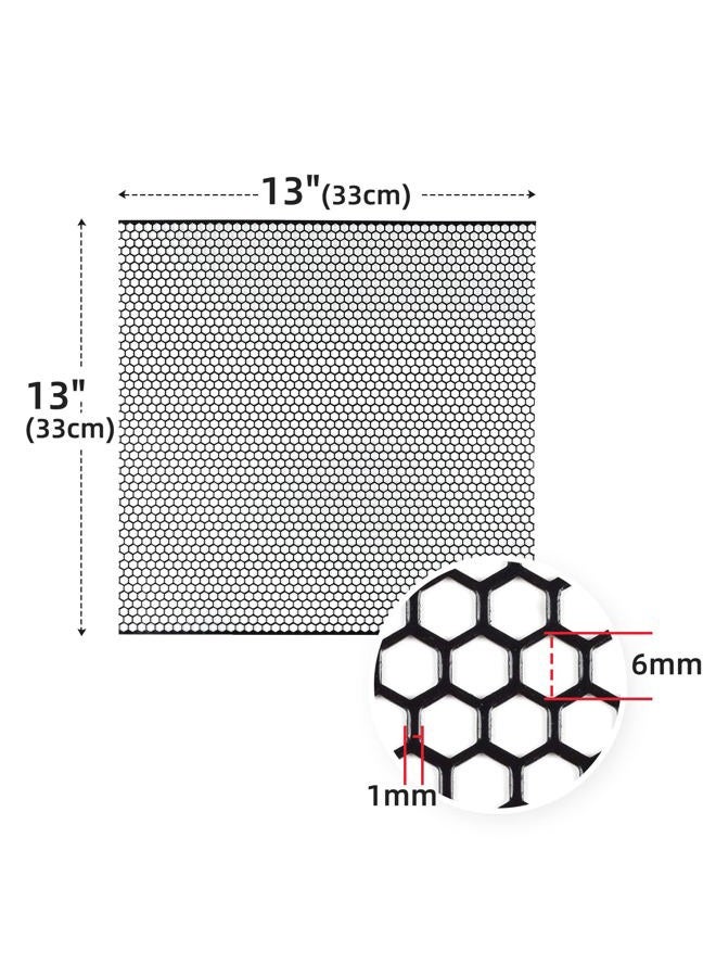 Aggauto 33 × Cm Black Sports Grille, Honeycomb Grille 6 1 Mm, Aluminium Alloy Universally Compatible For Cars, Set Of 3. - Image 2