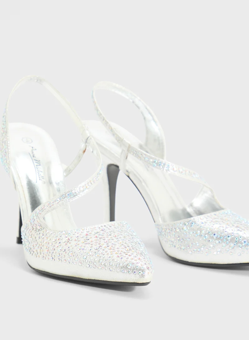 Anne Michelle Glitter Occasion High Heel Pump