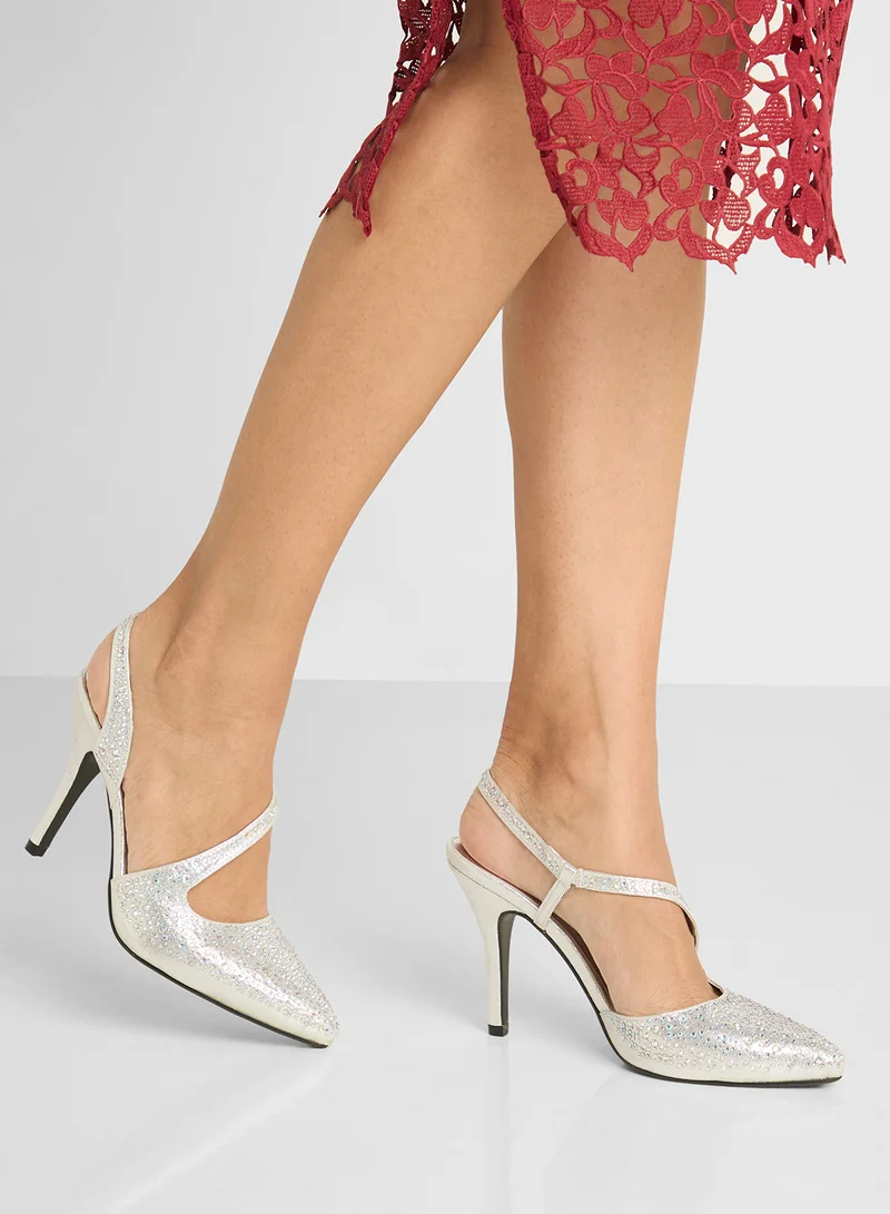 Anne Michelle Glitter Occasion High Heel Pump