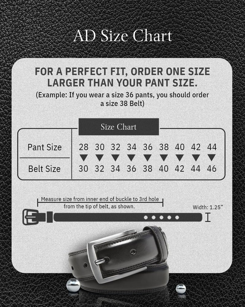 Access Denied Genuine Leather Dress Belts For Men - Mens Belt For Suits, Jeans, Uniform Black Belt - Designed in the USA - Image 2