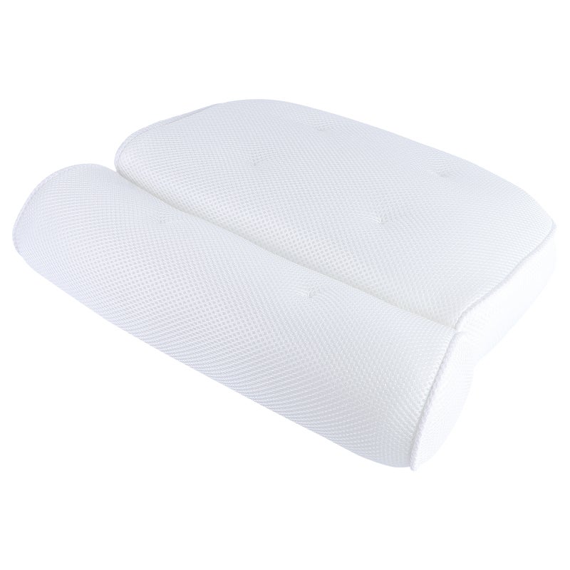 2pcs Breathable Spa Bath Pillow with Cups Neck and Back Support Spa Pillow for Home Hot Tub (White) - Image 1