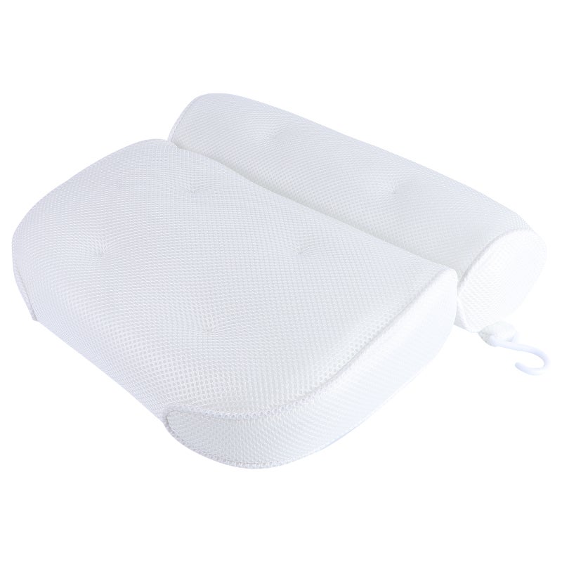 2pcs Breathable Spa Bath Pillow with Cups Neck and Back Support Spa Pillow for Home Hot Tub (White) - Image 3