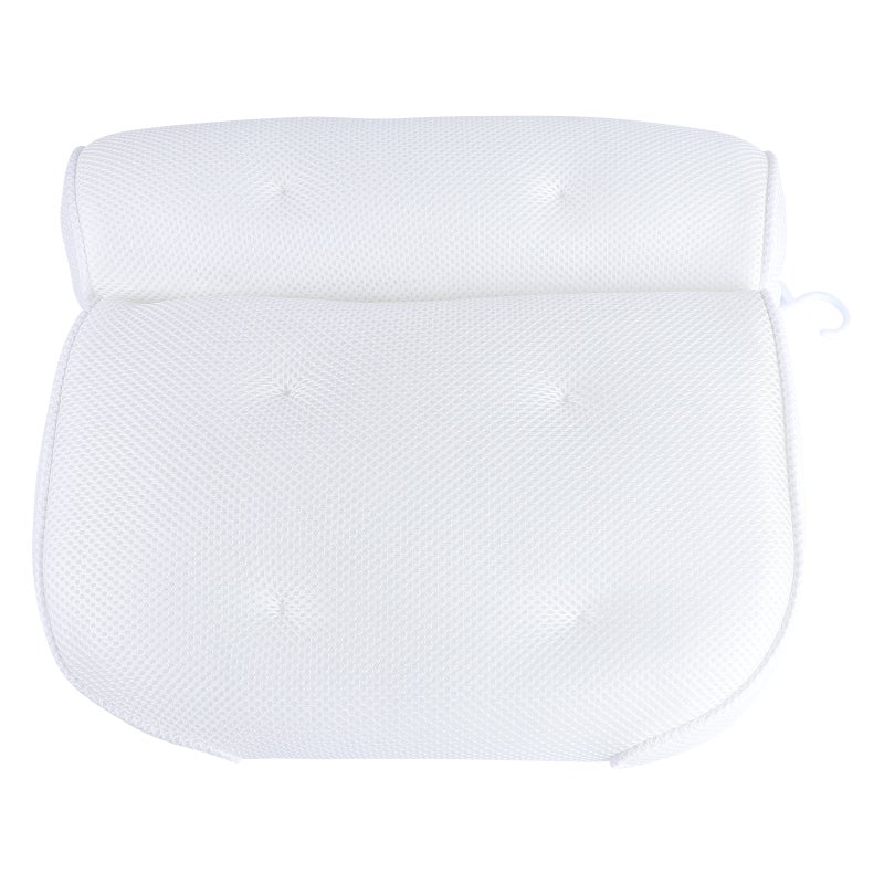 2pcs Breathable Spa Bath Pillow with Cups Neck and Back Support Spa Pillow for Home Hot Tub (White) - Image 4