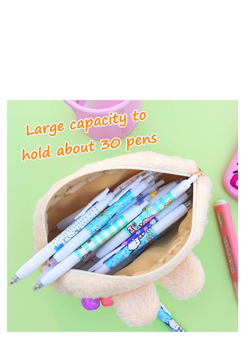 KASTWAVE Kawaii Pencil Pen Case, Big Capacity Pen Bag Box, Cartoon Animal Creative Pencil Cases Boxes, Suitable for Teen Girls Adults (Beige Bunny)  - Image 4