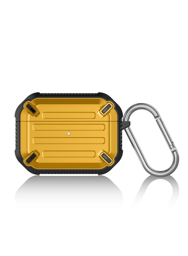 Raxoom Case Cover Wireless Earphones Shockproof Sharp Sword Armor Silicone Protective Case For AirPods Pro Yellow