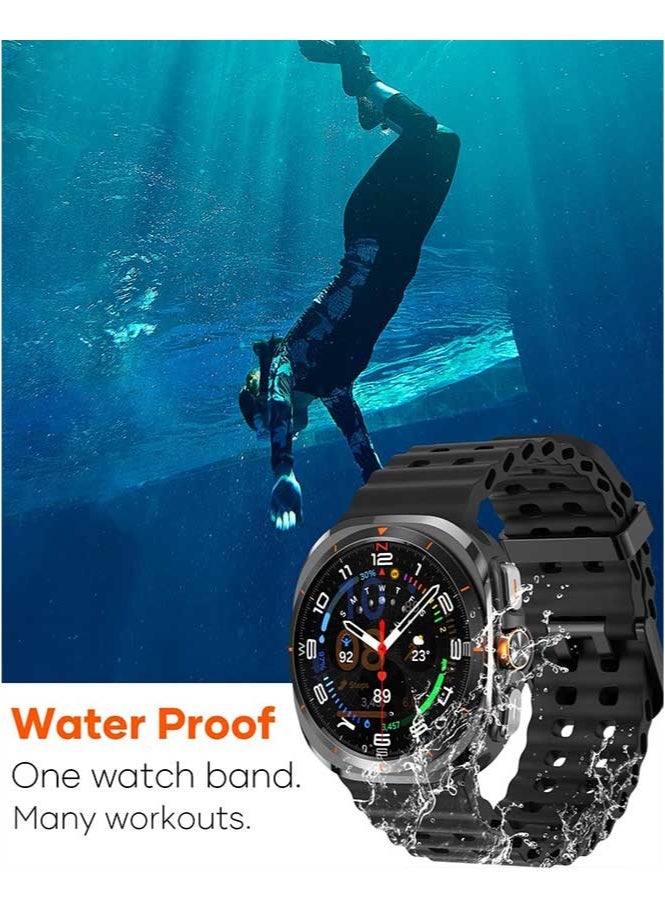 HL-Tech Samsung Galaxy Watch Ultra 47mm Soft Silicone Replacement Strap - High Quality, Lightweight, Stylish & Durable - Easy Installation - Replacement Strap for Samsung Galaxy Watch Ultra 47mm Black - Image 4