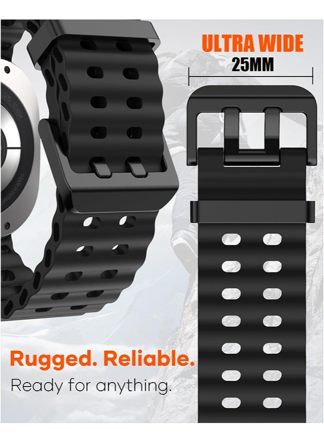 HL-Tech Samsung Galaxy Watch Ultra 47mm Soft Silicone Replacement Strap - High Quality, Lightweight, Stylish & Durable - Easy Installation - Replacement Strap for Samsung Galaxy Watch Ultra 47mm Black - Image 3