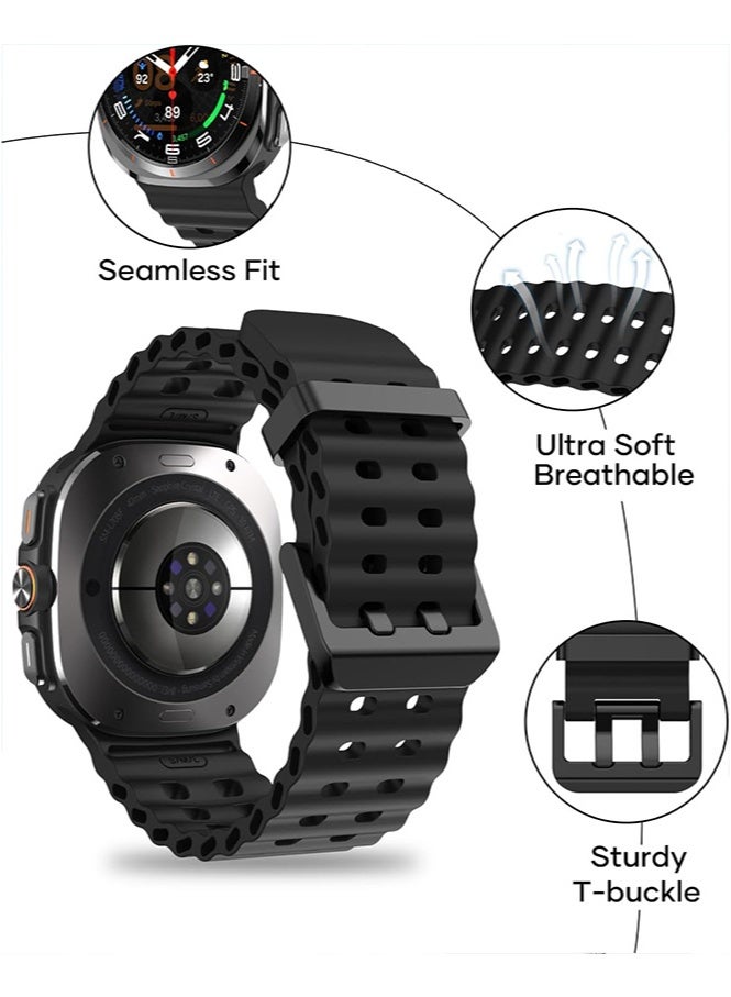 HL-Tech Samsung Galaxy Watch Ultra 47mm Soft Silicone Replacement Strap - High Quality, Lightweight, Stylish & Durable - Easy Installation - Replacement Strap for Samsung Galaxy Watch Ultra 47mm Black - Image 5