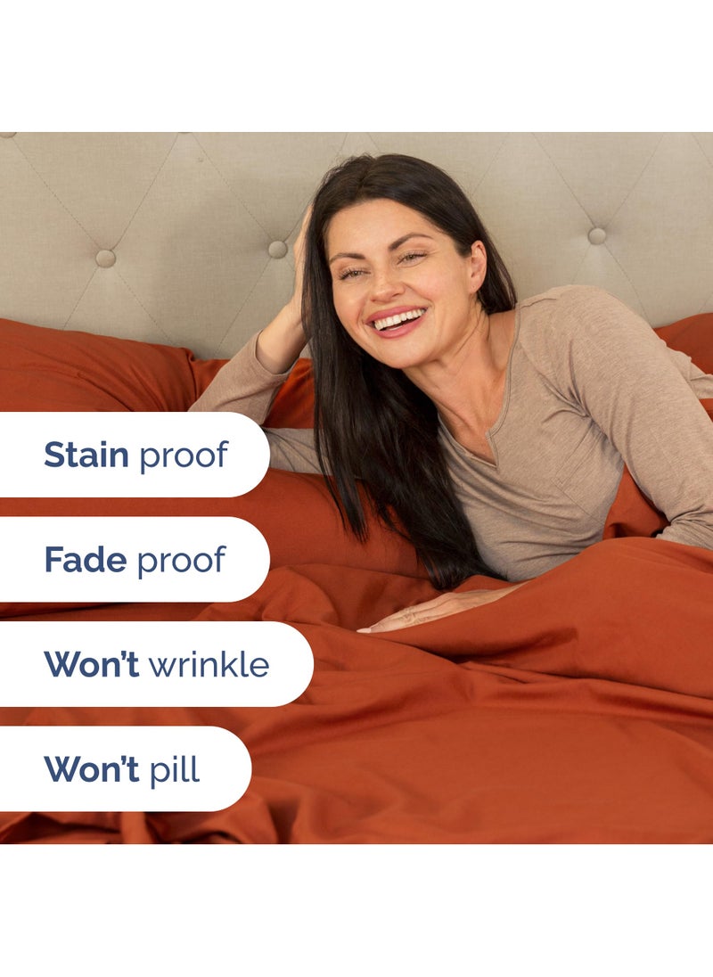 Extra Deep Split King Sheet Set - 7 Piece Breathable & Cooling Sheets - Hotel Luxury Bed Sheets Set - Easy Fit - Soft  Wrinkle Free & Comfy Sheets Set - Terracotta Sheet Set with Extra Deep Pockets