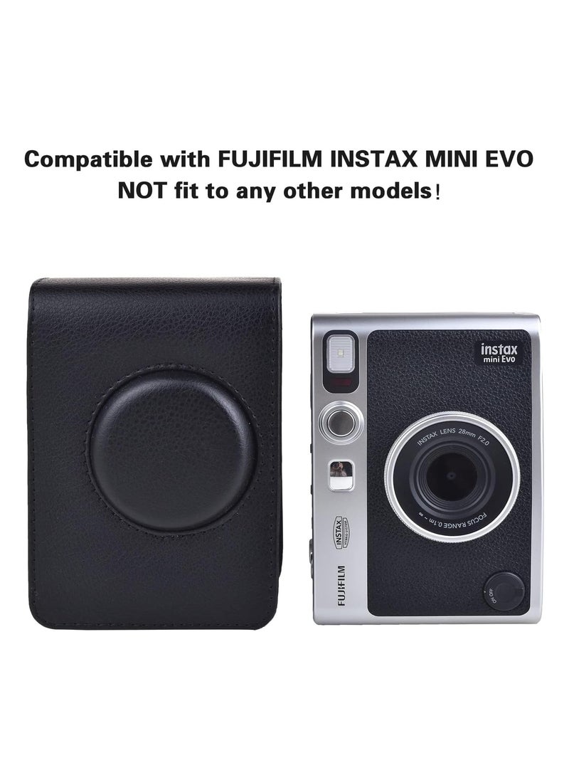 جنرال حقيبة لكاميرا Instax Mini EVO - حقيبة أنيقة مصنوعة من الجلد الصناعي مع حزام قابل للتعديل - تصميم متين وكلاسيكي لمحبي فوجي فيلم.  - Image 2
