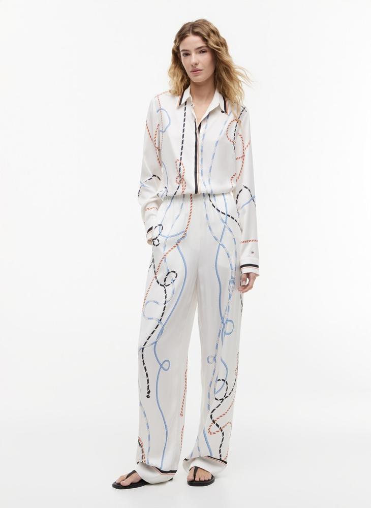 TOMMY HILFIGER Rope Print Relaxed Straight Trousers - Image 4