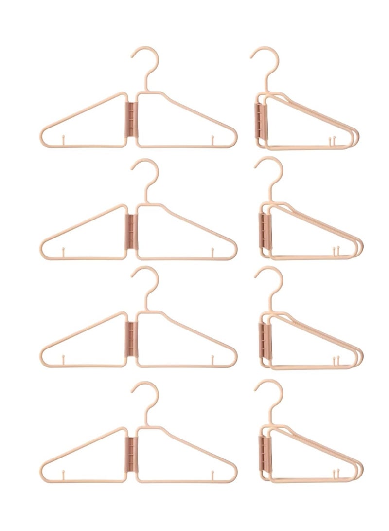 YelaJoy 8 Pcs Foldable Hangers, Plastic Portable Collapsible Hangers,  Foldable Travel Hangers  for Travel, Cruise, Home, Bedroom, Dorm and more (Beige) - Image 1