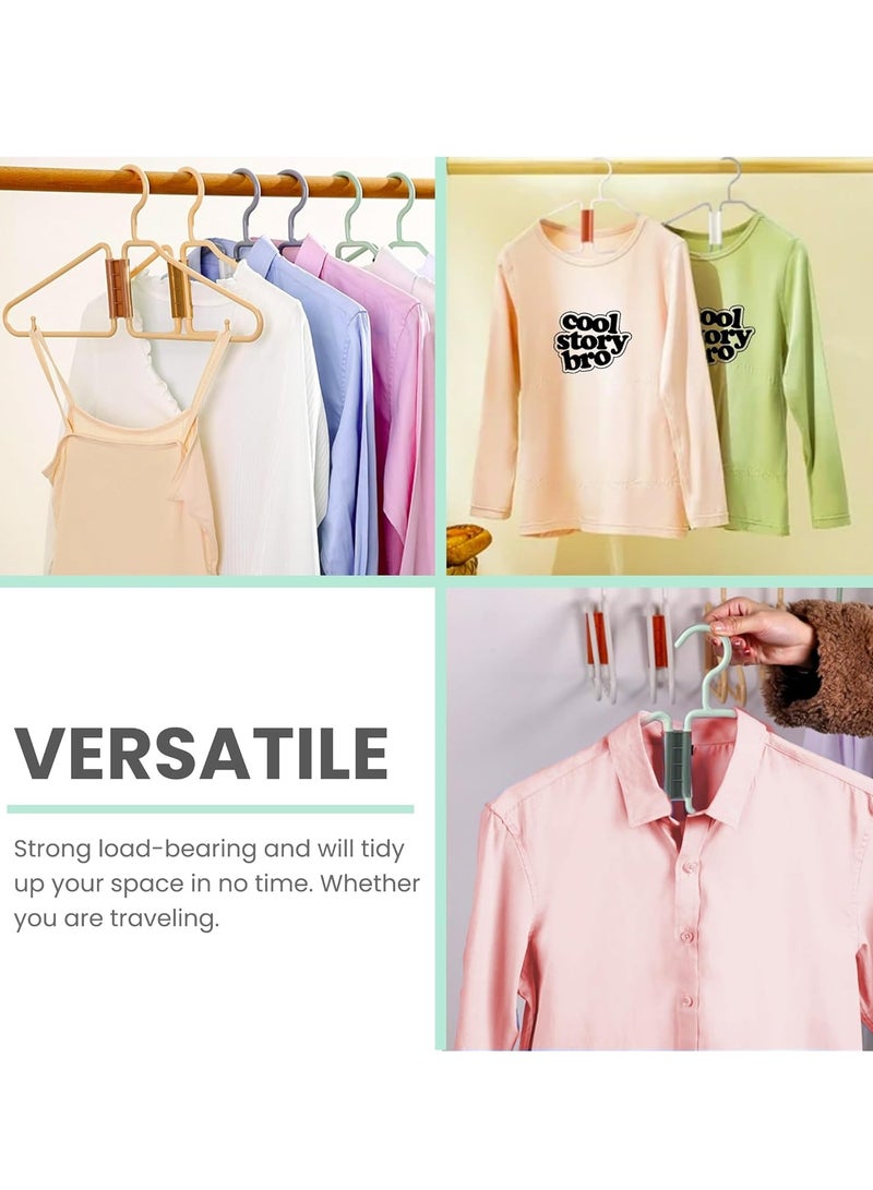 YelaJoy 8 Pcs Foldable Hangers, Plastic Portable Collapsible Hangers,  Foldable Travel Hangers  for Travel, Cruise, Home, Bedroom, Dorm and more (Beige) - Image 2