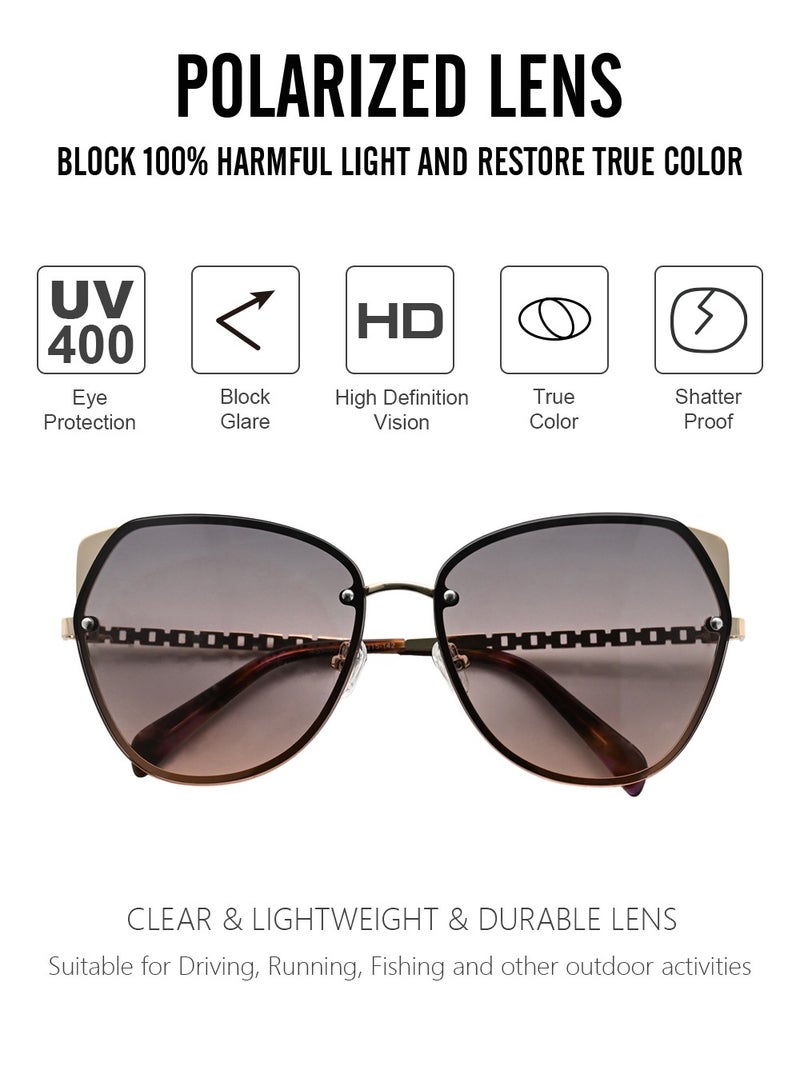 دلس دي إل إس نظارات شمسية للرجال والنساء - إطار معدني على شكل عين القطة مع عدسات مقاومة للأشعة فوق البنفسجية متعددة الاستخدامات (MS9005-C5) - Image 2