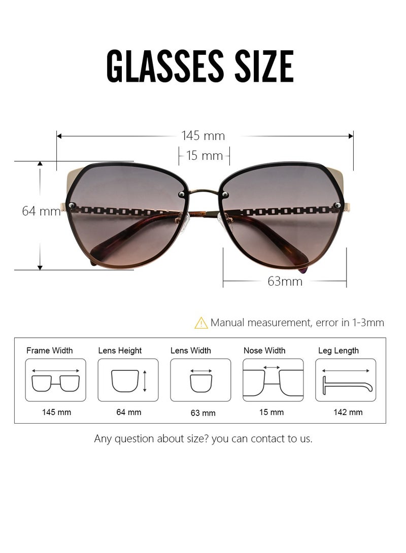 دلس دي إل إس نظارات شمسية للرجال والنساء - إطار معدني على شكل عين القطة مع عدسات مقاومة للأشعة فوق البنفسجية متعددة الاستخدامات (MS9005-C5) - Image 3