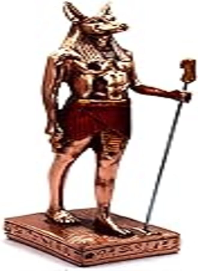 immatgar pharaonic Egyptian Long Anubis Statue Egyptian souvenirs gifts Inspired Gift from Egypt (Copper - 20 CM)