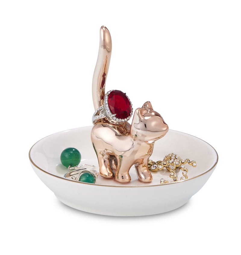 ROSA&ROSE Valentineâ€™s Day Ring Holder Jewelry Trayâ€“Handmade Cat Ring Dish,Romantic Gift for Her,Wedding,Birthday Gift for Girlfriend,Wife Personalized Jewelry Holder,Cute Cat Valentineâ€™s Day Decor - Image 3