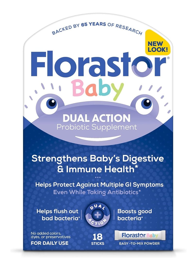 Florastor Baby Daily Probiotic Supplement 18 Powder Sticks - Image 1
