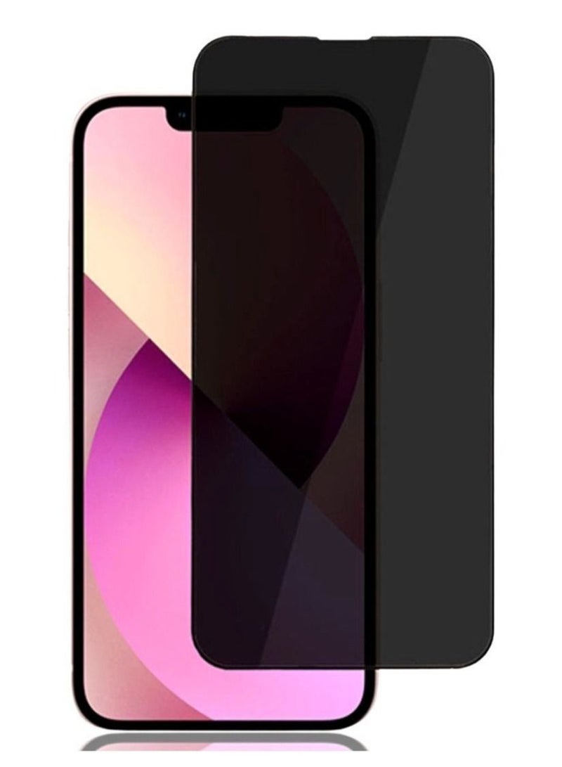 واقي شاشة من الزجاج المقوى خماسي الأبعاد مضاد للتجسس ومقاوم للتجسس لهاتف آيفون 13/13 برو ، أسود - Image 1