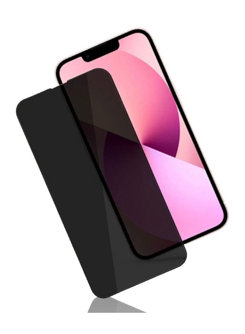 واقي شاشة من الزجاج المقوى خماسي الأبعاد مضاد للتجسس ومقاوم للتجسس لهاتف آيفون 13/13 برو ، أسود - Image 3