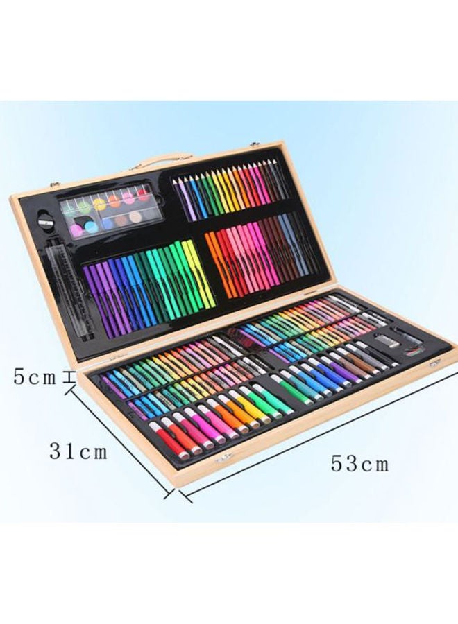 NIBEMINENT 180-Piece Paintbrush Wooden Box Set Multicolour - Image 2