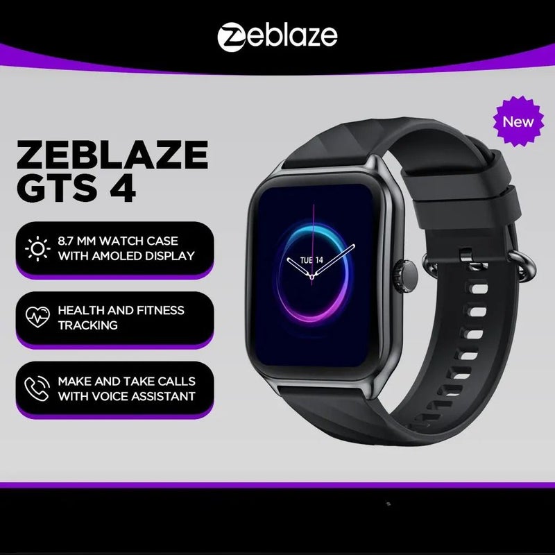 Zeblaze GTS 4 Smartwatch Voice Calling 1.94-Inch HD Amoled Display 100+ Sports Modes Heart Rate SpO2 Health Monitor, Black - Image 2