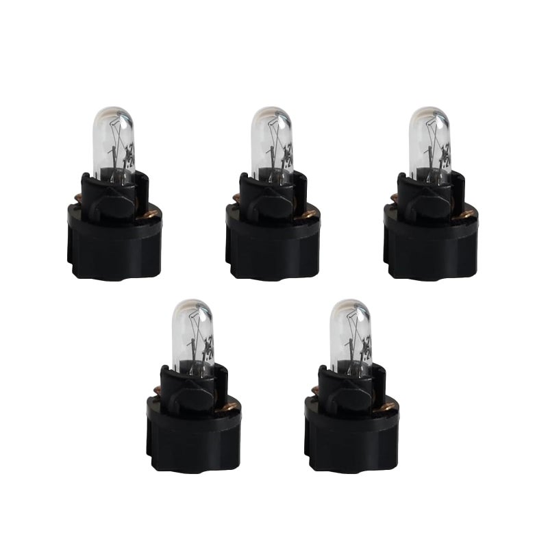 Dogary 5 PCS DB401 T5 Car Dashboard Light Bulbs Responsive High Brightness Indicator with Flat Top Plug and Play Antivibration Wedge Halogen Bulb AC Climate Control Switch Light White - Image 3
