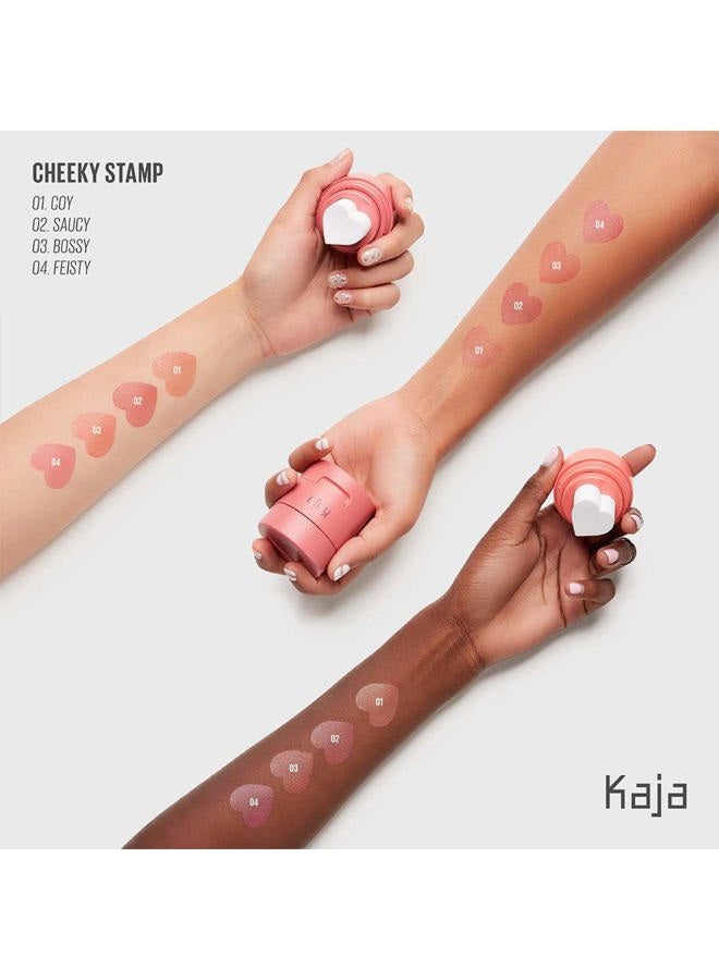 KAJA Blush - Cheeky Stamp | Gift, 7 Shades, Buildable & Blendable Shade with Heart-shaped Applicator, Rosy Finish, 04 Feisty, 0.17 Oz - Image 5