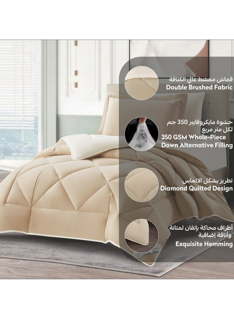 Donetella Bedding Comforter Set, Twin Size 170x230 cm - 2-Pcs Solid Quilted Bed Set, Microfiber Fabric - 1 Comforter and 1 Pillow Sham - Image 5