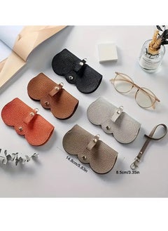 Generic Soft Leather Glasses Bag Portable Eyeglasses and Sunglasses Case Glasses Clips with Strap  (Brown)  - Image 3