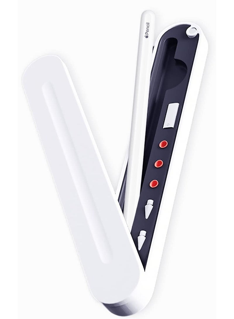 KASTWAVE Carrying Case for Apple Pencil 1st, Generation Swivel Magnetic Lid Storage Case for Apple Pencil 1st Generation Protective Case for iPad Pencil, Holder Accessory (White) - Image 1