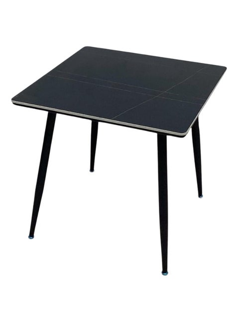 Elegant 80x80 cm Square Dining Table with Marble Ceramic Top and Metal Legs - Coffee Table, Side Table, and Office Table with a sophisticated and durable design, ideal for living rooms and offices