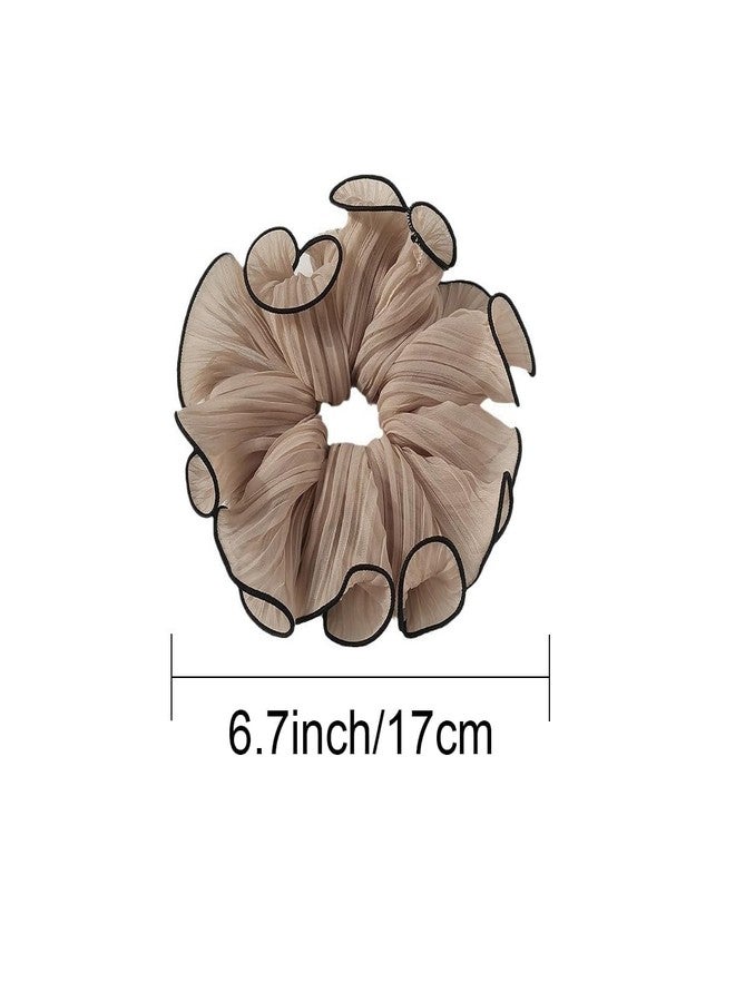 Melodio 4 Pieces Organza Ruffle Hair Ties for Women and Girls, Sweet Elastic Hair Ties, 4 Colors - Image 4