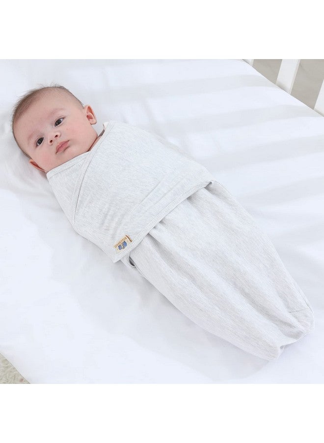 BlueSnail Ultra Soft Newborn Essentials Easy Wrap Swaddle Blankets, Adjustable Baby Cotton Swaddle Wrap (0-3M, 8-13lbs, Grey Set) - Image 2