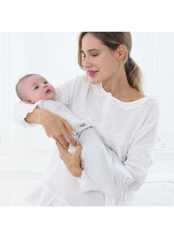 BlueSnail Ultra Soft Newborn Essentials Easy Wrap Swaddle Blankets, Adjustable Baby Cotton Swaddle Wrap (0-3M, 8-13lbs, Grey Set) - Image 4