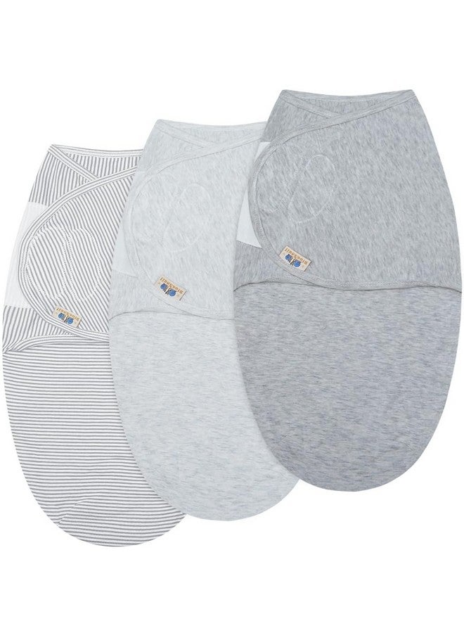 BlueSnail Ultra Soft Newborn Essentials Easy Wrap Swaddle Blankets, Adjustable Baby Cotton Swaddle Wrap (0-3M, 8-13lbs, Grey Set) - Image 1