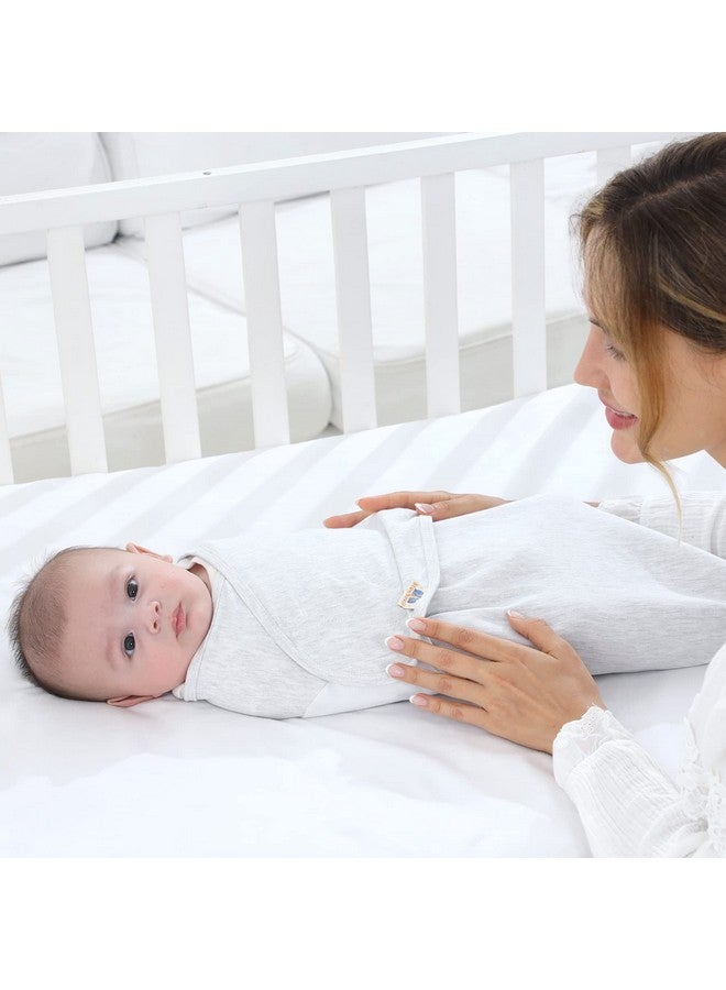 BlueSnail Ultra Soft Newborn Essentials Easy Wrap Swaddle Blankets, Adjustable Baby Cotton Swaddle Wrap (0-3M, 8-13lbs, Grey Set) - Image 3